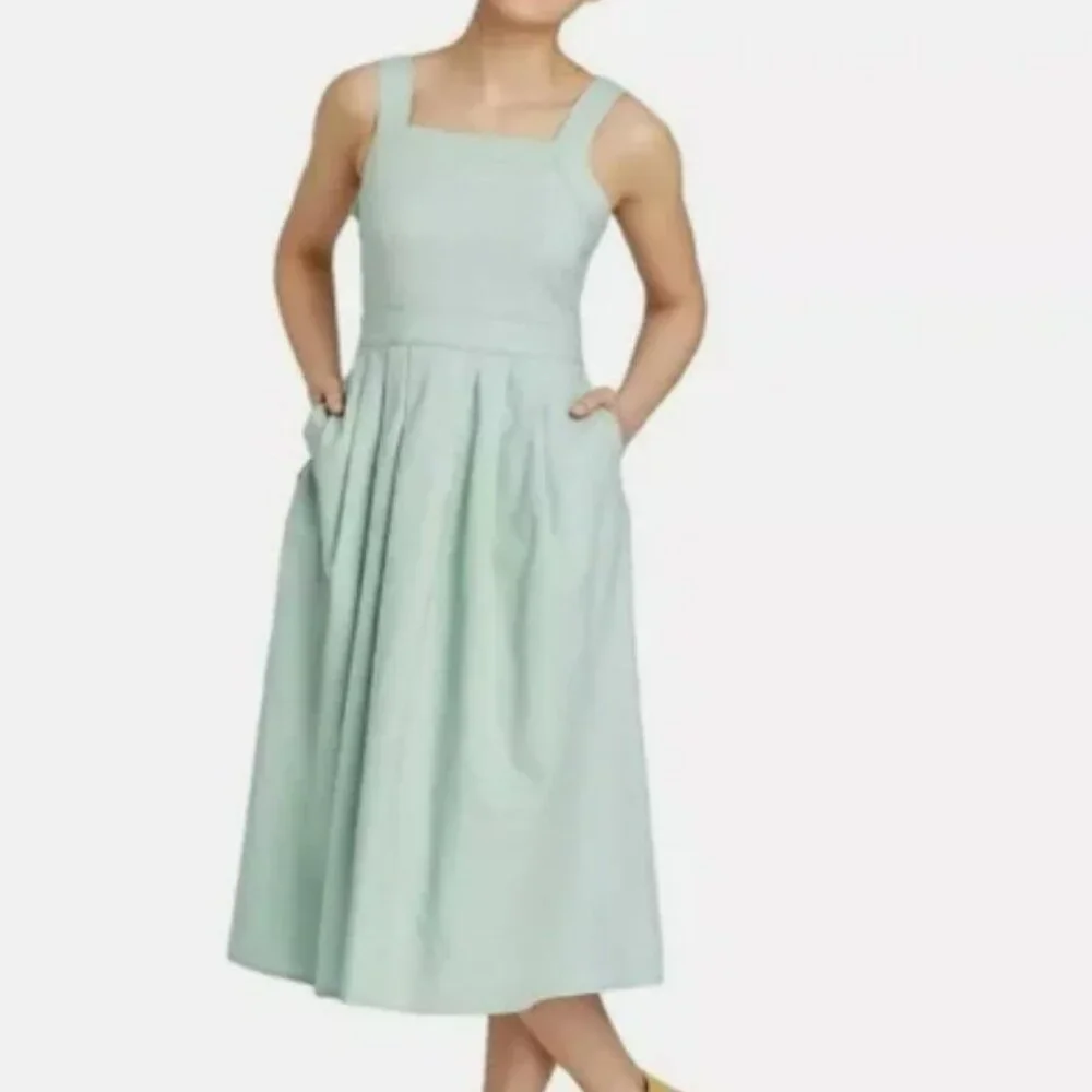 Universal Thread Light Wash Denim Pleated Coastal Western Dress Size 2 - Picture 1 of 6